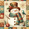 Xmas Snowman-11CT Stamped Cross Stitch 40*40cm tapestrymarket