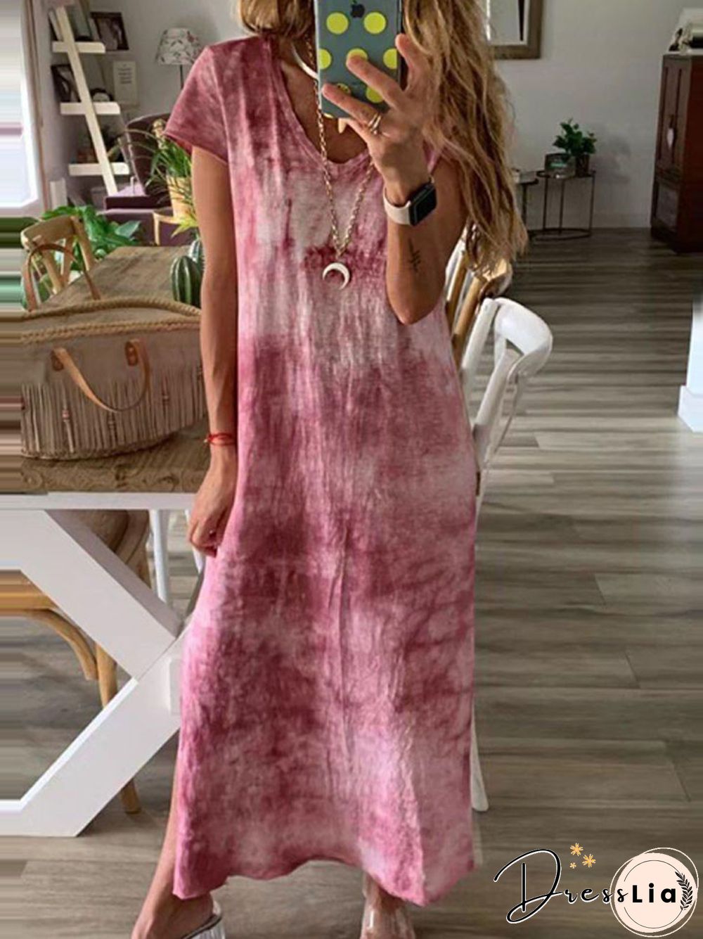 Women Ethnic Bohemian Cotton Printed  Linen Long Sleeve Dress