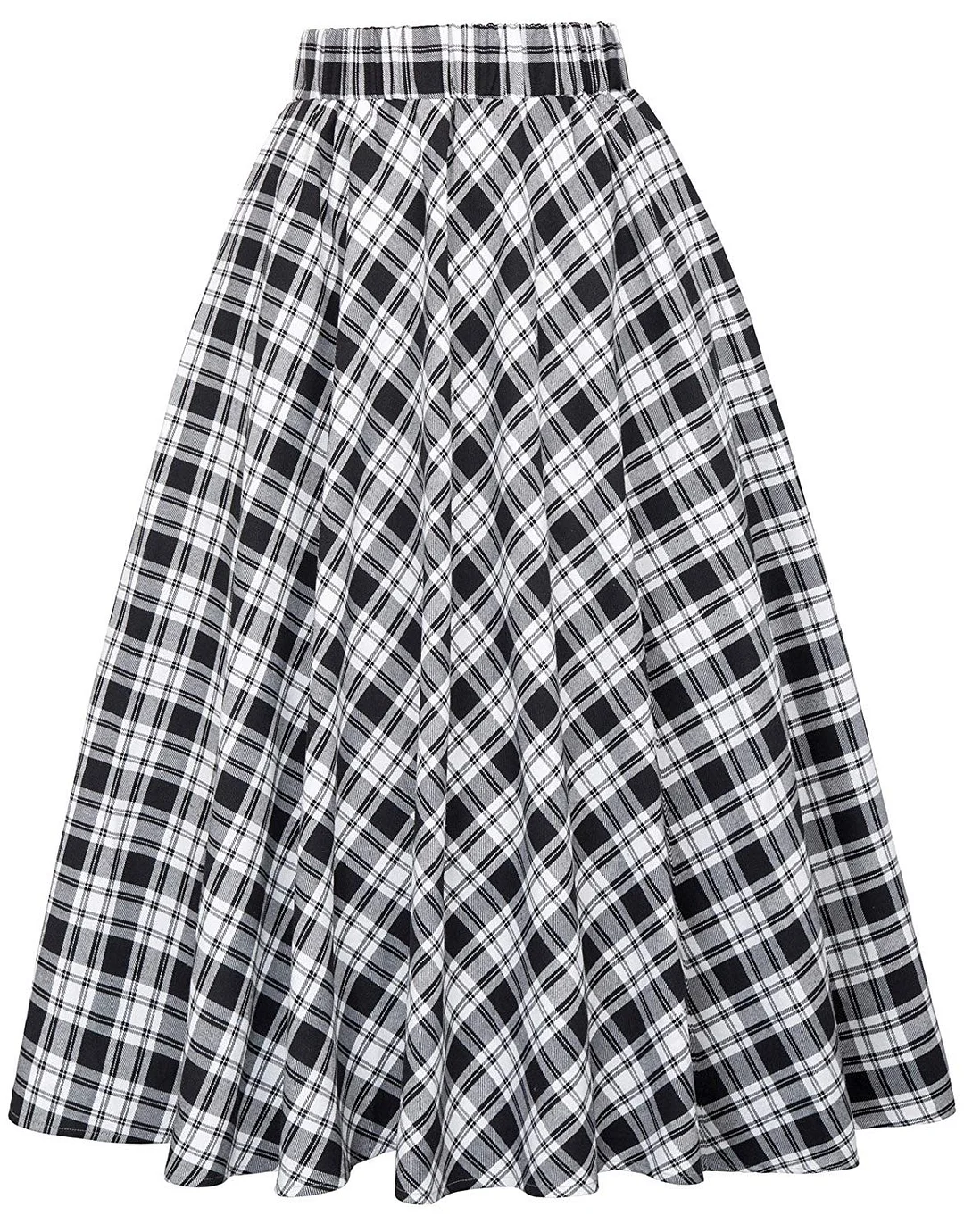 Women's A-Line Vintage Skirt Grid Pattern Plaid KK633/ KK495