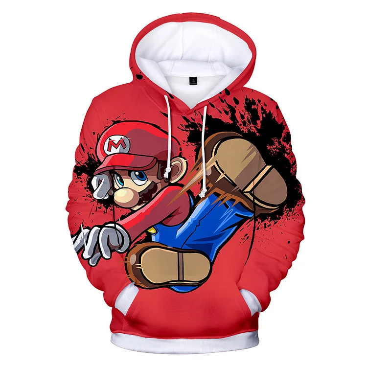 Mayoulove Mario #7 Cosplay Sweater Hoodie Sweatshirt Coat  For Kids Adults-Mayoulove