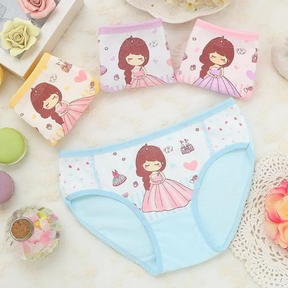 4Pcs Lot New Arrive Kids Underwear Cotton Baby Girl Panties Children's Briefs Cartoon Designs Shorts 2 To 10 Years ZL15