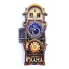 Prague Astronomical Clock Wooden Retro Refrigerator Magnet Gear Rotating 3D Magnetic Refrigerator Magnet Czech Travel Souvenir