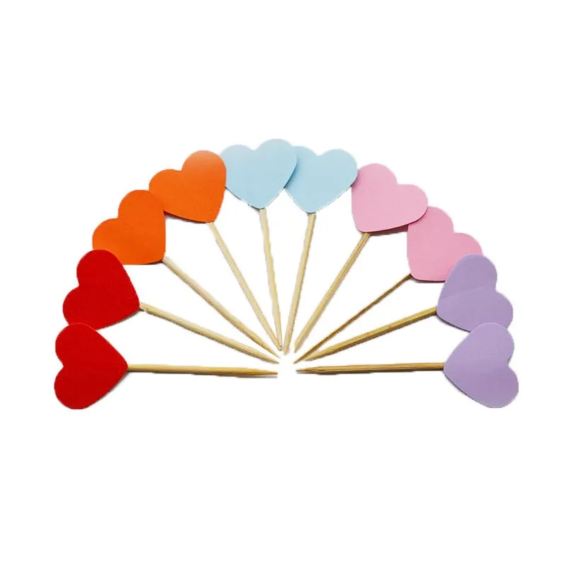 20 Pcs Handmade Lovely Glitter Heart Star Cupcake Toppers Birthday Wedding Party Decoration Cake Decoration Food Picks Supplies