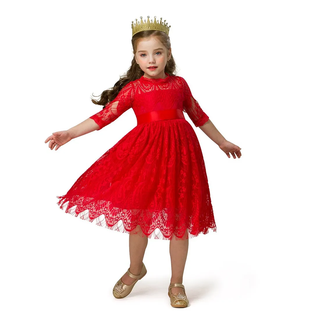 Winter Girls Dress 2021 Girls Clothes Princess Party Dress Backless Lace Tutu Layered Dress Elegant Ceremony Teenage Costume