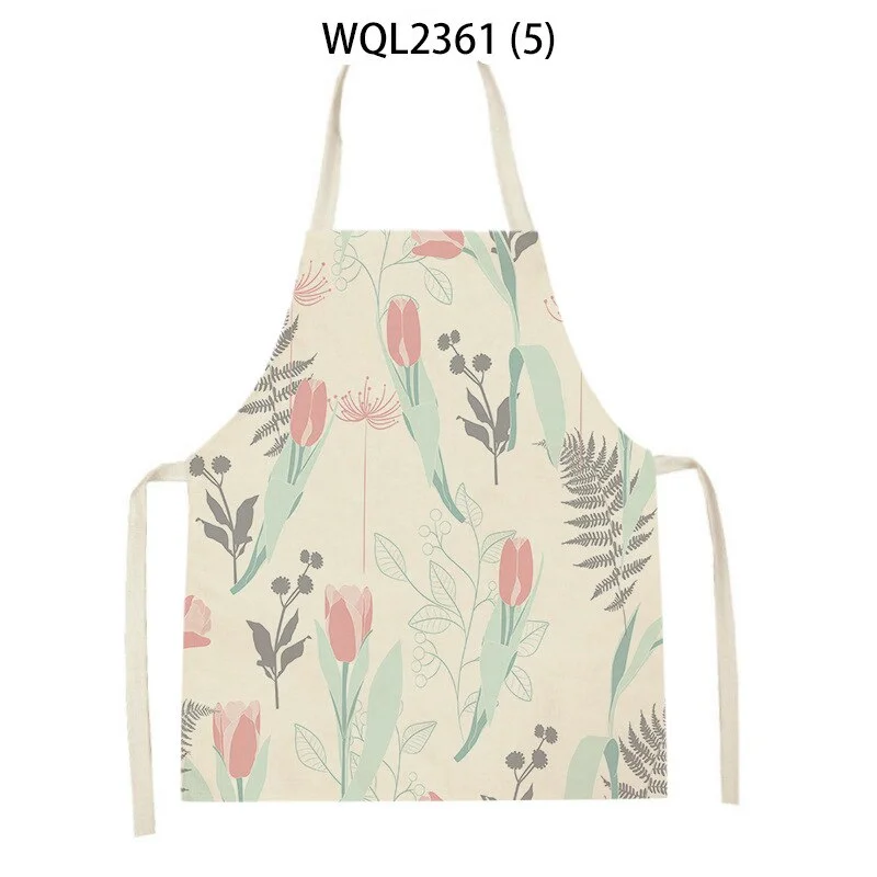 Linen Kitchen Apron - Plant Floral letclo 