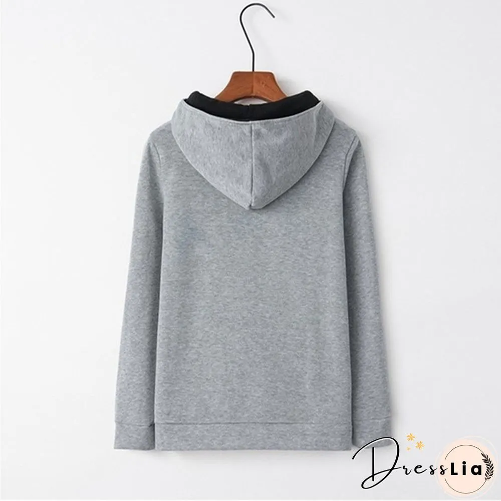 Womens High Collar hoodie for autumn and winter outdoors casual wear fashion sportswear