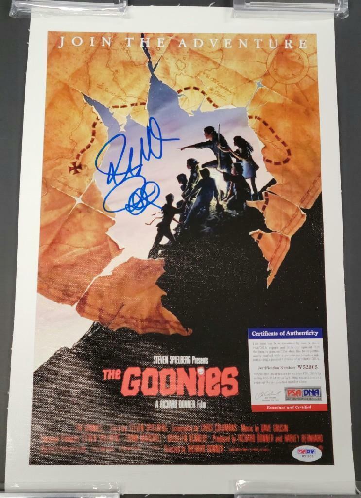 Director Richard Donner signed Goonies 11x17 Canvas Movie Poster Photo Poster painting 1 PSA COA