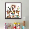 Sewing Machine Girl-11CT Stamped Cross Stitch 40*40cm/15.75*15.75in