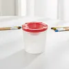Spill Proof Paint Cups with Colored Lids Paint Brush Cleaner Cup Reusable for Artist Watercolor Painting Art Crafts Supplies (1Pcs Red)