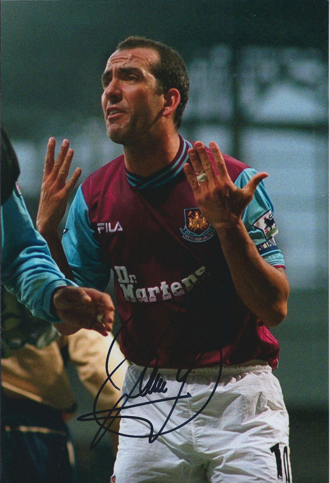 Paolo DI CANIO SIGNED Autograph West Ham 12x8 Photo Poster painting AFTAL COA Dr Martens