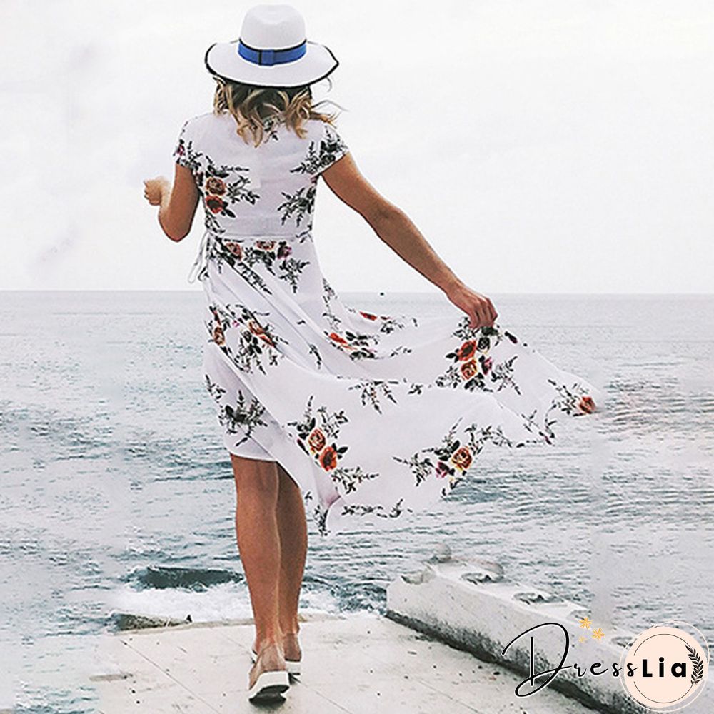 GT Sexy Women Summer Fashion Boho Maxi Dress Split Ends Elegant Evening Party Long Dress Beach Dress