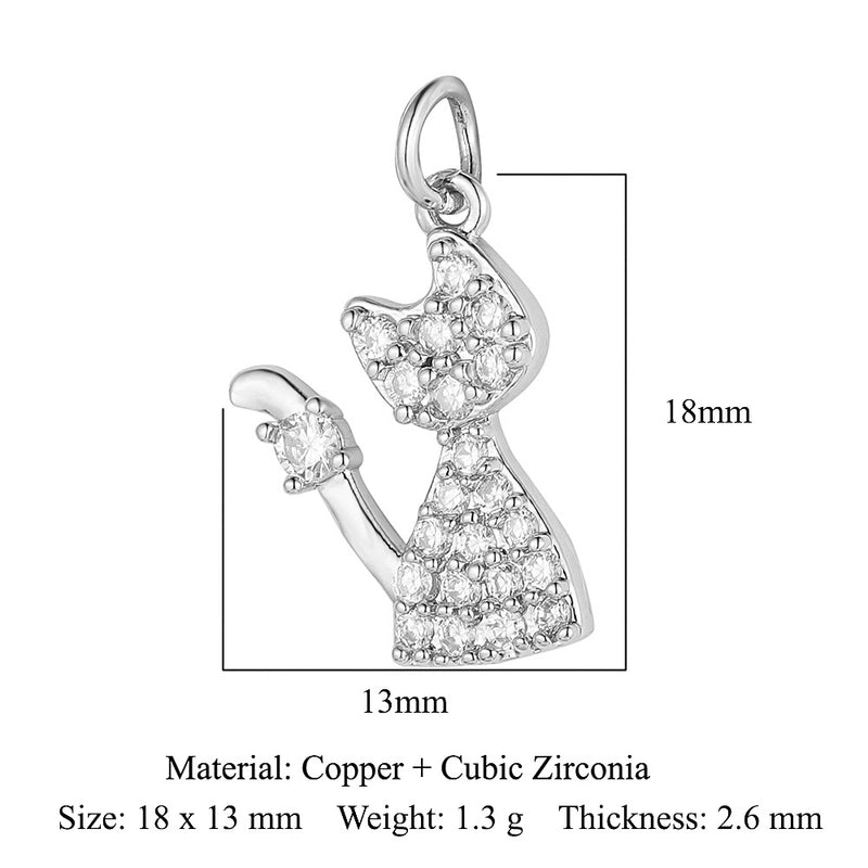 3 Pieces Copper Zircon 18K Gold Plated Dolphin Butterfly