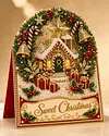 6pcs DIY Christmas Wreath Pearl Art Diamond Painting 3D Greeting Card