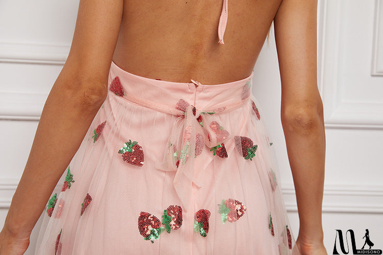 MidiSono - Sling High Waist Sexy V-Neck Backless dress