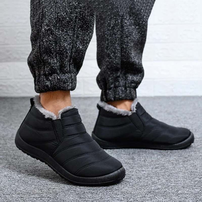 Qengg Men Boots Snow Fashion Men's Sneaker Male Winter Shoes For Men Warm Ankle Boots Waterproof Men Shoe Footwear Men's Work Shoes