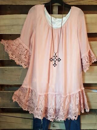 Women Half Sleeve V-neck Solid Color Dress