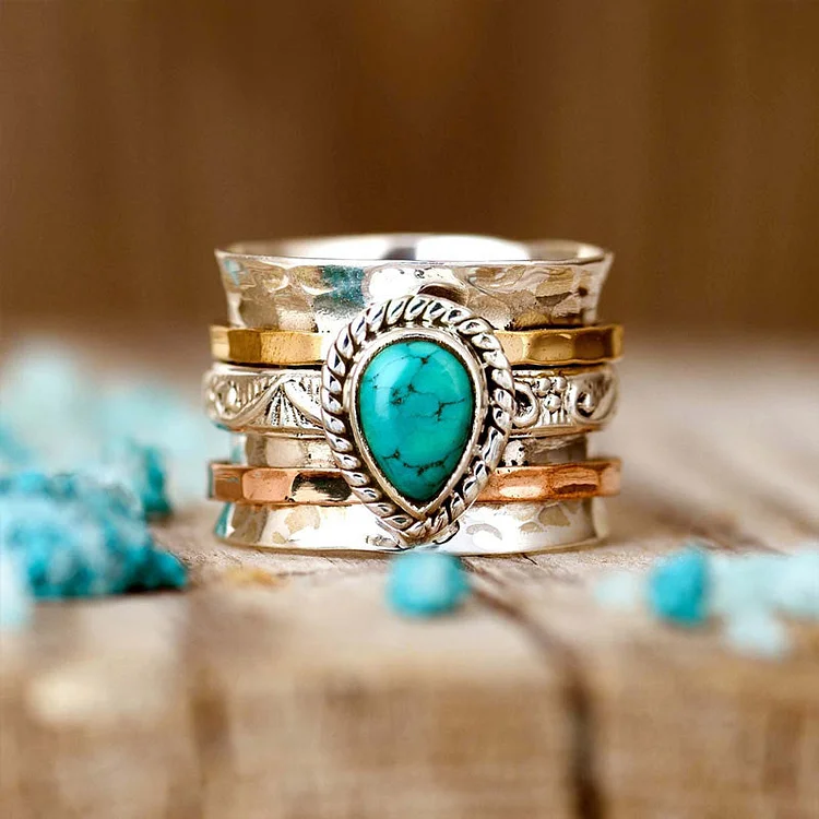 S925 Tranquil OasisThe Serenity Turquoise Large Circle Ring