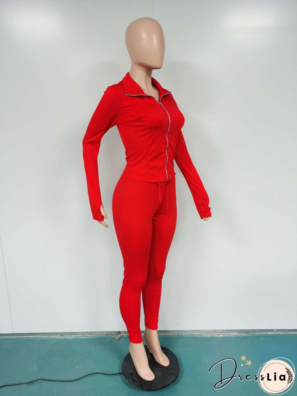 Sportswear Long Sleeve Jacket Pencil Pants Set