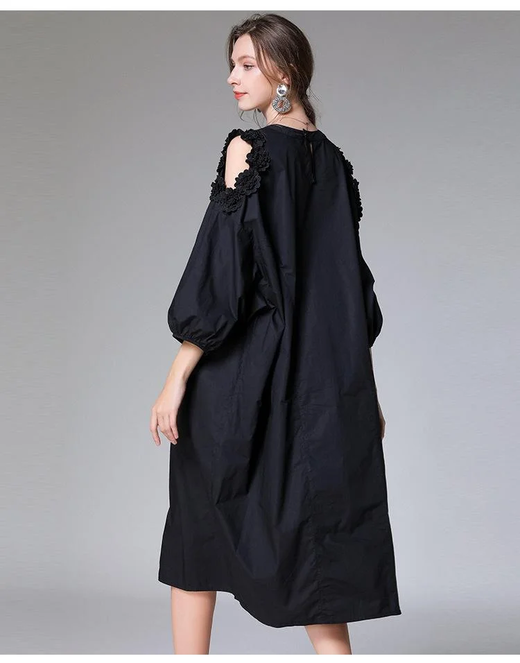 Women's new elegant strapless flower dress