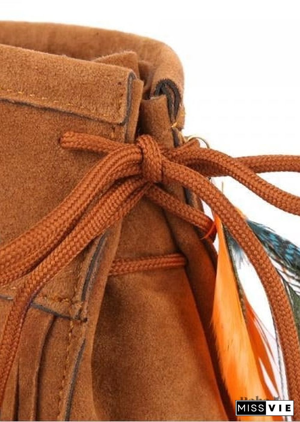 Indian Boho Feather and Fringe Boots
