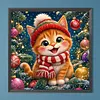 Diamond Painting -DIY Round Drill Christmas Kitten(40x40cm)