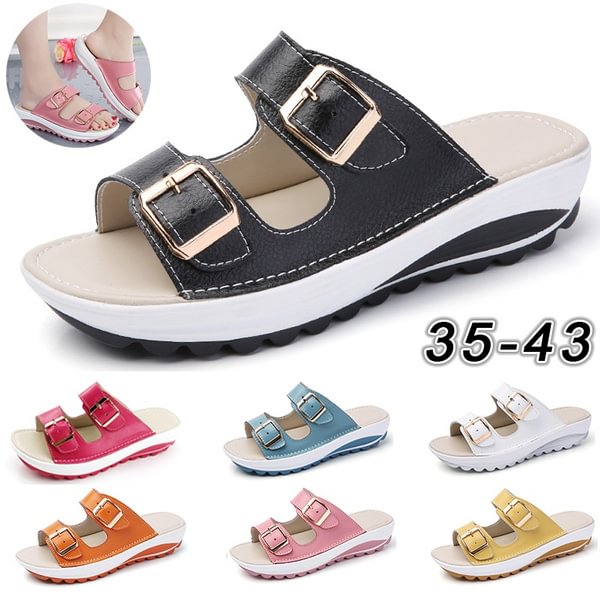 Women Fashion Sandals Summer Beach Shoes Casual Slippers Plus Size 35-43 - BlackFridayBuys