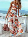 Floral Printed Hawaii Style Two-Piece Suits