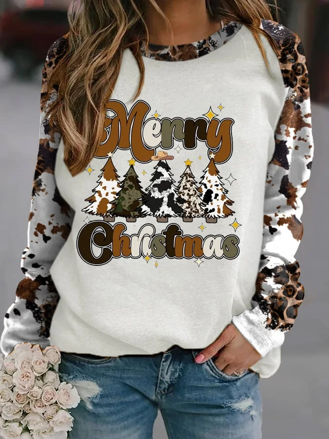Women's Country Christmas Print Casual Sweatshirt
