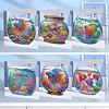6pcs DIY Fish Tank Diamond Painting Greeting Cards