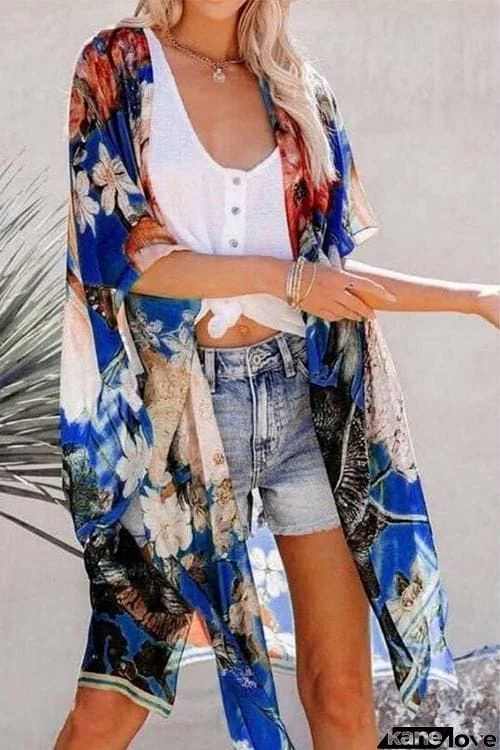 Floral Print Kimono Cardigan