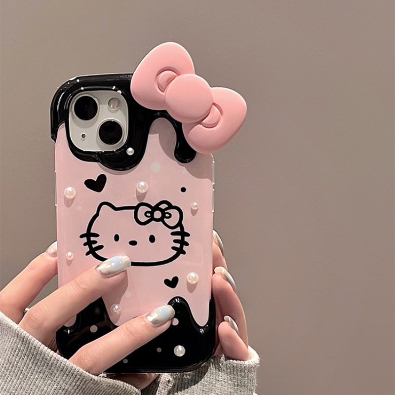 Cute Kitty 3D Bow Phone Case