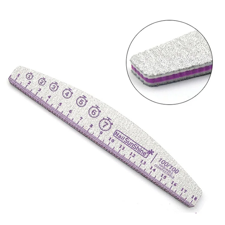 1Pc 80/100/150/180/240 Professional Half Moon Nail File Grinding Block File Nail Buffer Colorful Lime Manicure Pedicure DIY Tool-Nail Inspo