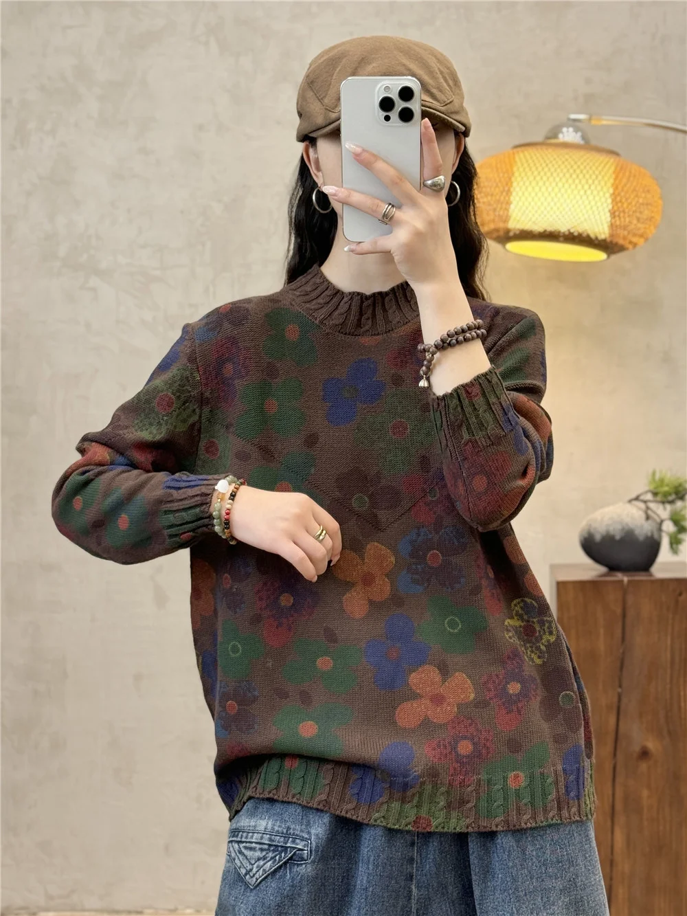 Chicfifth Sweater Women Winter Long Sleeve High Quality Autumn Vintage Top Knitted Cardigan