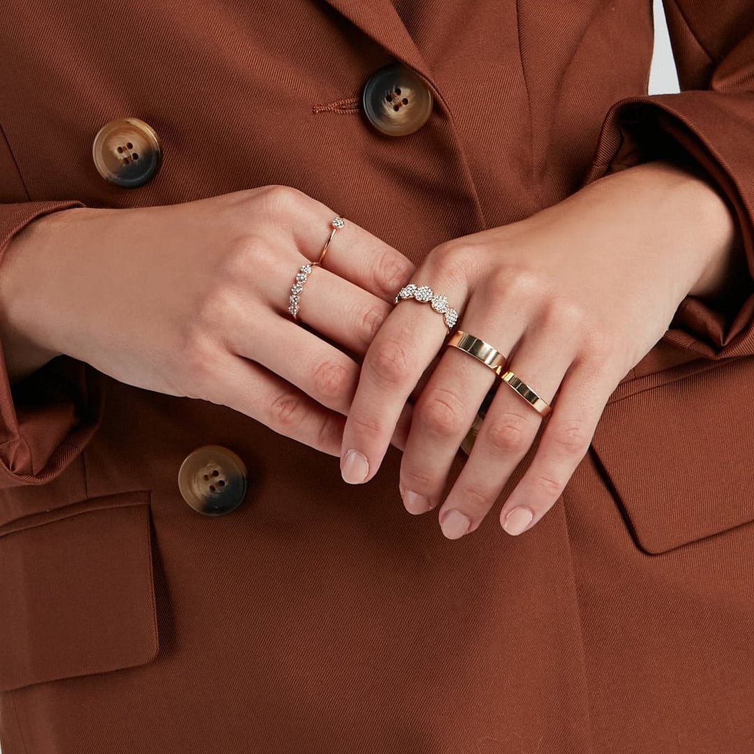Sparkle And Shine Evening Prom Six-Pack Rings-VESSFUL