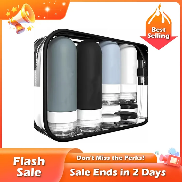 🏆Flash Sale⚡ 50K+ SOLD! Almost Gone-💥Refillable Travel Bottles - Leakproof, BPA-Free, for Shampoo, Conditioner & Liquids 