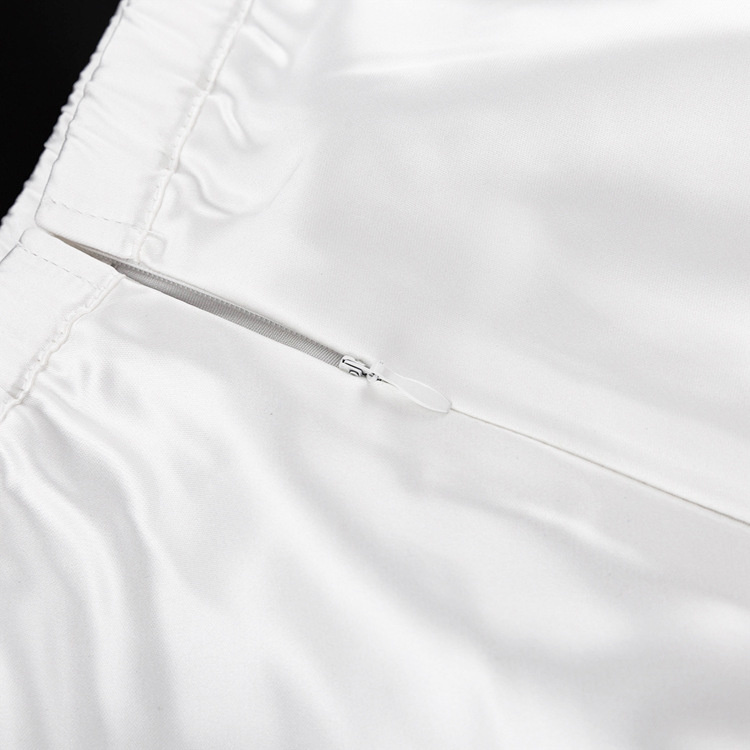 Ootddress White Satin High Waist Long Skirt For Women Zipper Side Split Slim Elegant Party Maxi Skirt Y2k Outfit Female Long Skirt