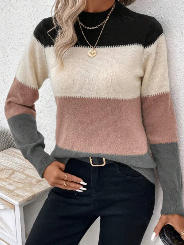 Nigikala Nigikala And Winter Hit Sweater Women's Suit Round Collar Long-Sleeved Knitted Shirt Casual Top
