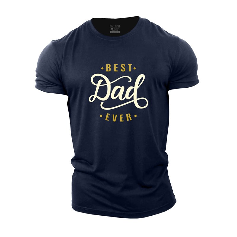 Cotton Best Dad Ever Graphic T-shirts tacday
