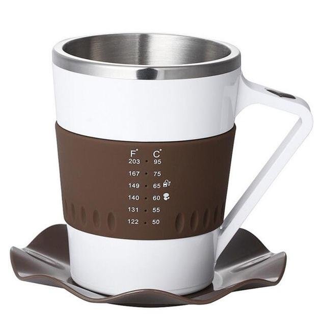 Smart Coffee Cup Keep Hot Perfect Temperature LED Lights Display
