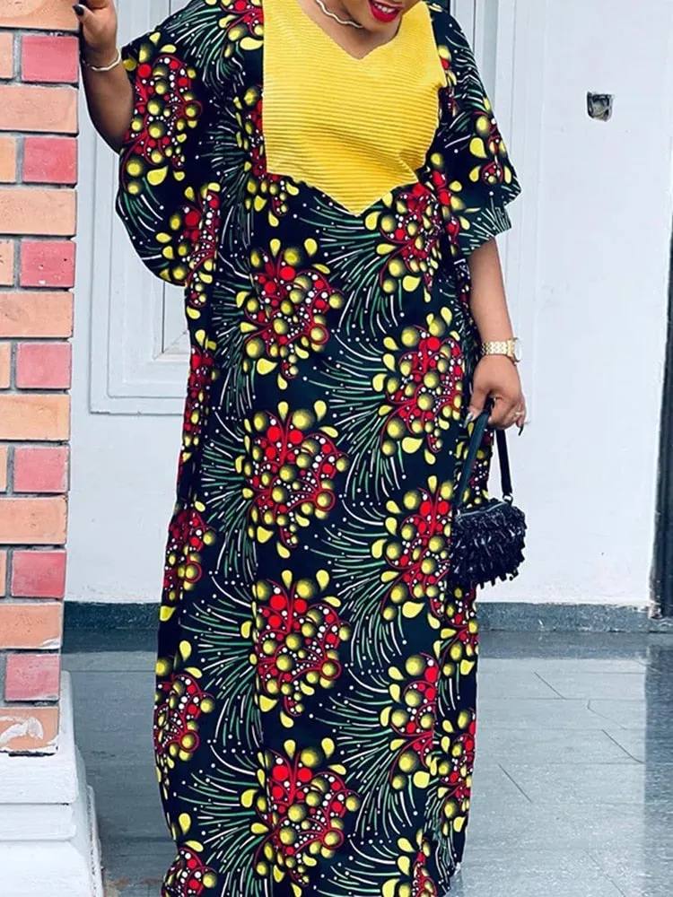 Women Bohemian Dress VONDA 2022 Summer Casual Half Sleeve Vintage Printed Maxi Dress Loose Vintage Beach Holiday Party Sundress