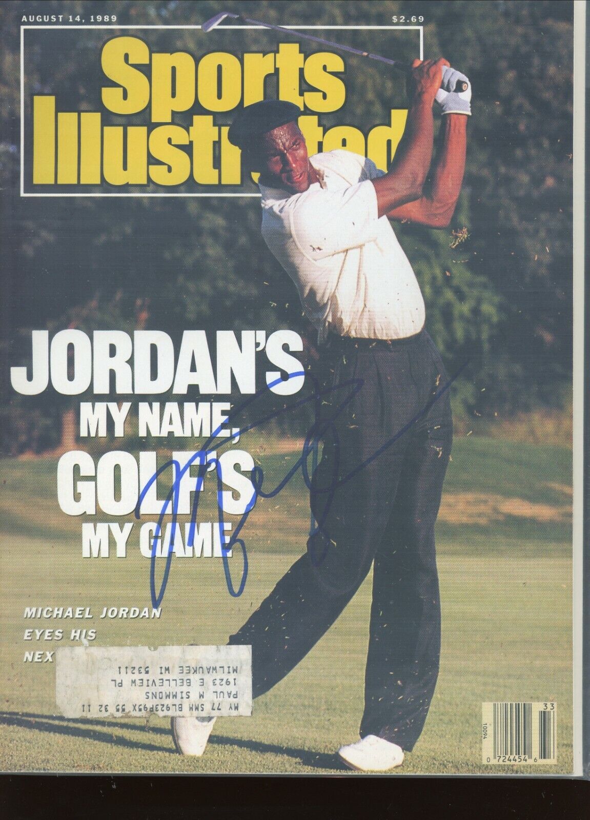 Michael Jordan Chicago Bulls signed Sports Illustrated Slabbed Encap BAS LOA