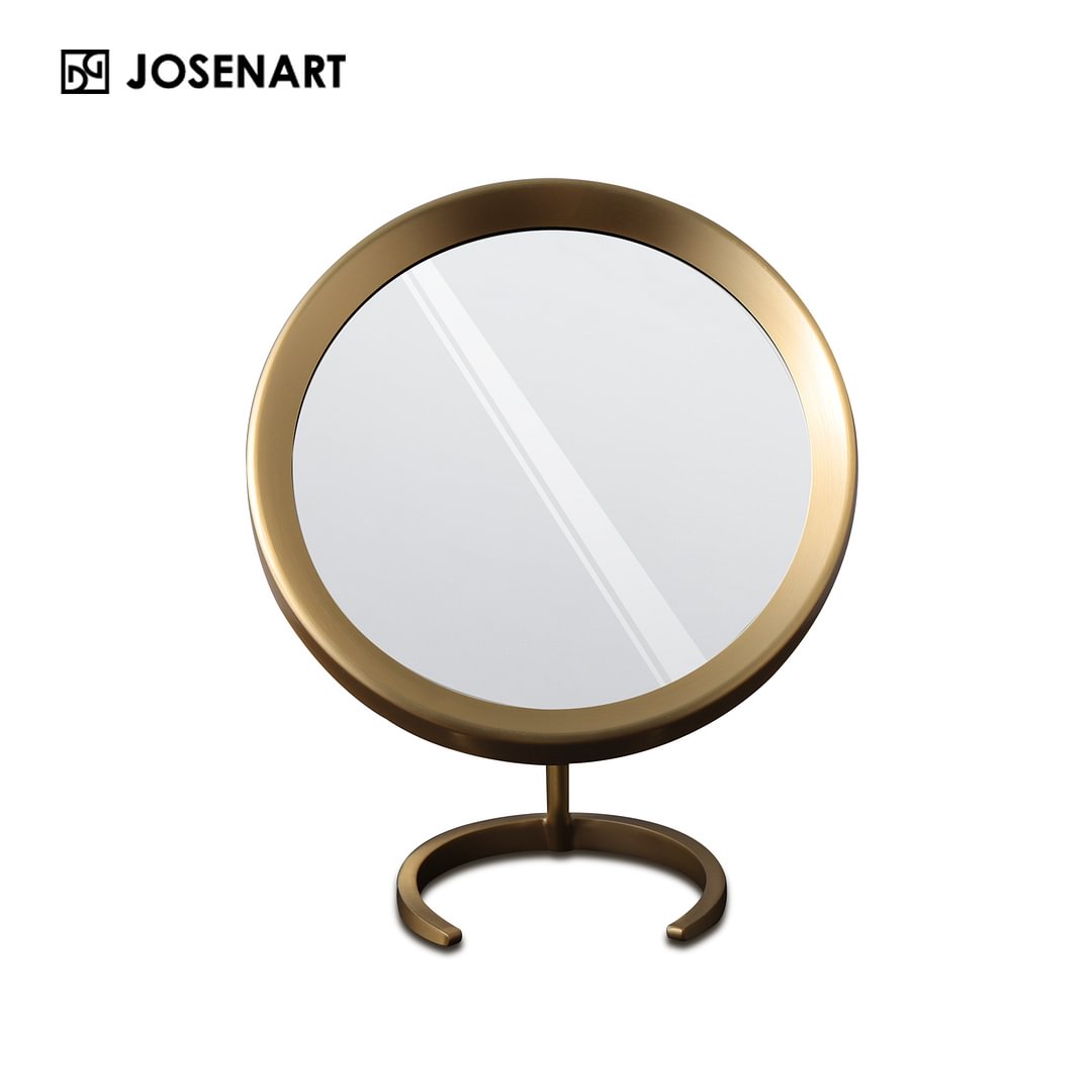 Modern Brass Base Table Mirror