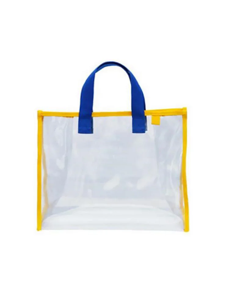 PVC Waterproof Clear Cosmetic Beach Tote Makeup Pouch Toiletry Bags (Blue)