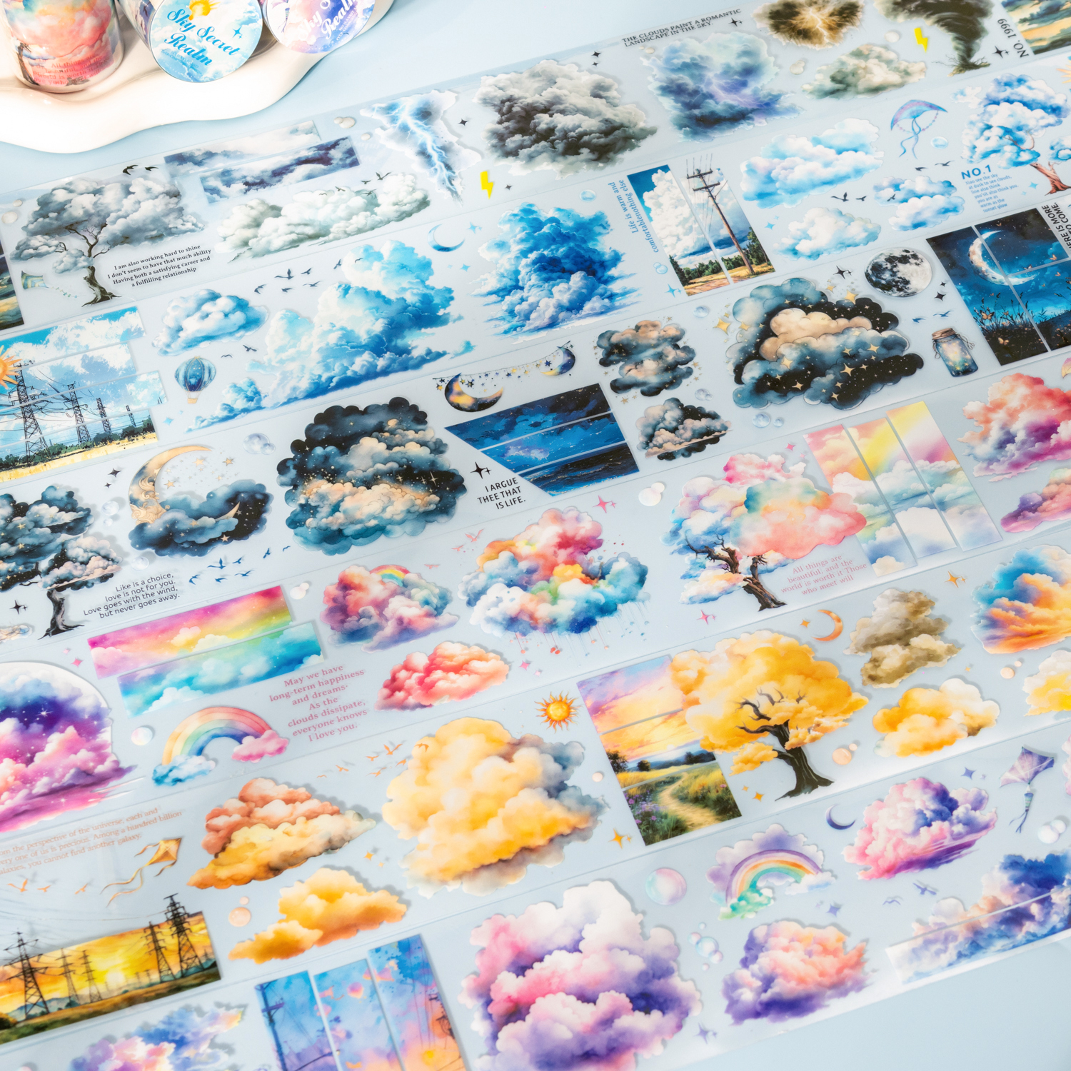 PET 테이프 - 60mm*200cm 스카이 시크릿 렐름 시리즈 빈티지 클라우드