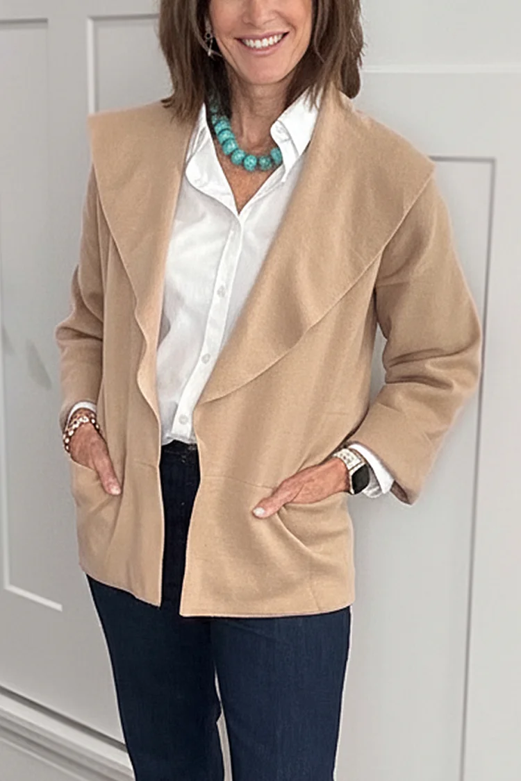 New Arrivals🔥 Casual Lapel Drop Shoulder Cardigan with Pocket
