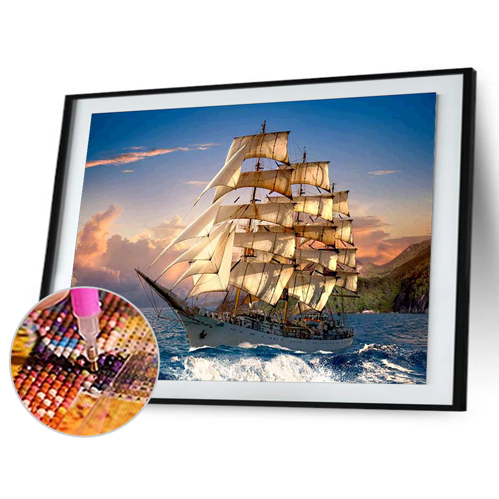 

(Multi-Size) Sailboat - Round/Square Drill Diamond Painting - 30*40CM, Square diamond 30*40cm, 501 Original