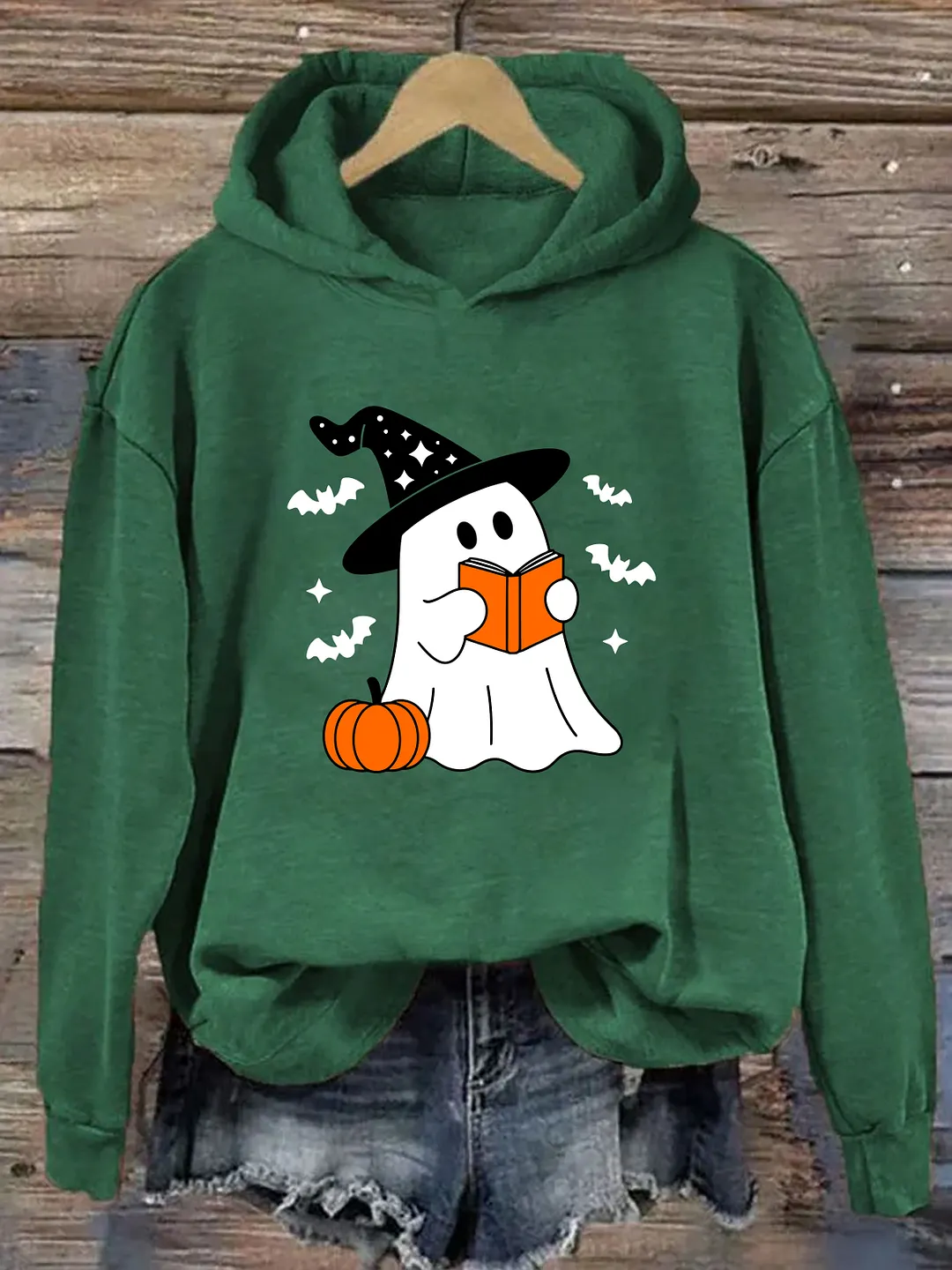Halloween Book Lover Ghost Pumpkin Hoodie