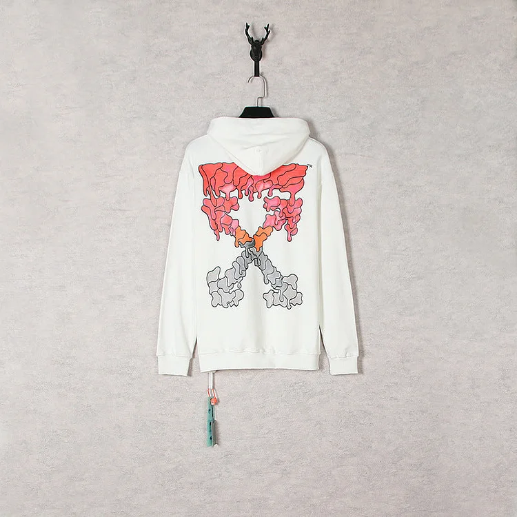 Off White Hoodie Autumn and Winter Gradient Melting Arrow Pattern Hooded Sweater for Men and Women