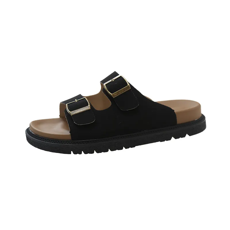 Breakj Breakj Thick Boken Slippers Women Wear 2025 Summer New French Leisure Soft Base Cool Drag Anti-Slip One-Word Drag