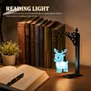 Glowing Owl Metal Bookend Lamp Iron Shelf Organizer Vintage Style